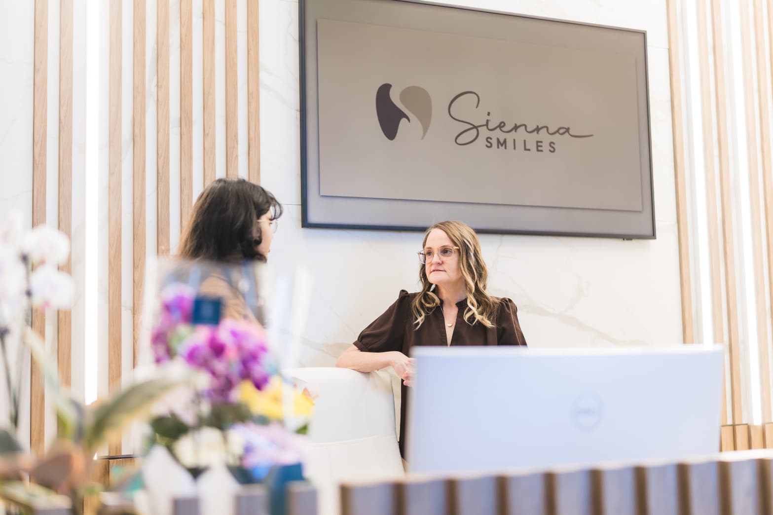 Reception area at Sienna Smiles dental practice in Hilbert